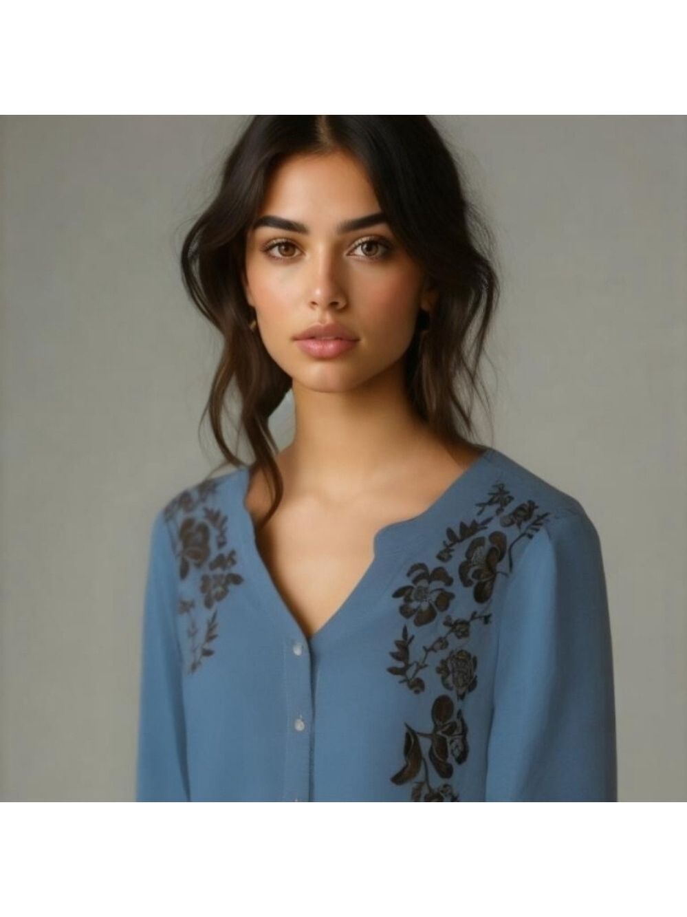 Adrienne Vittadini  Blue Blouse